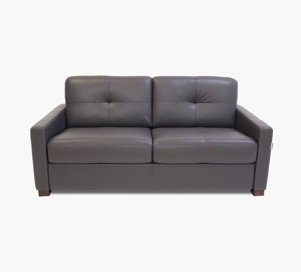 Italia Charcoal Leather Full Sleeper